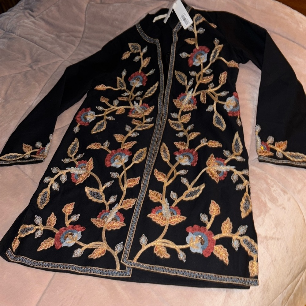Brand New Embroidered and Beaded Duster